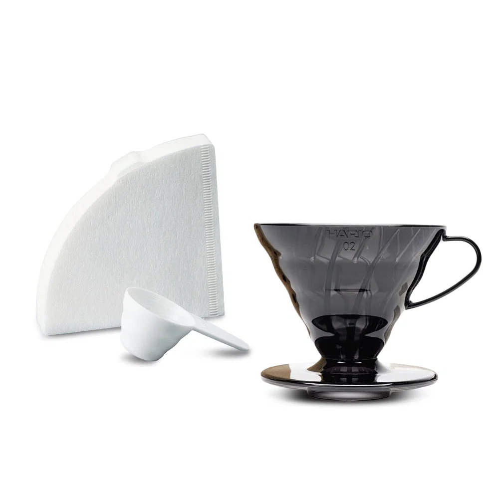 Set ofHario v60 Brewer 02 Transparent Black